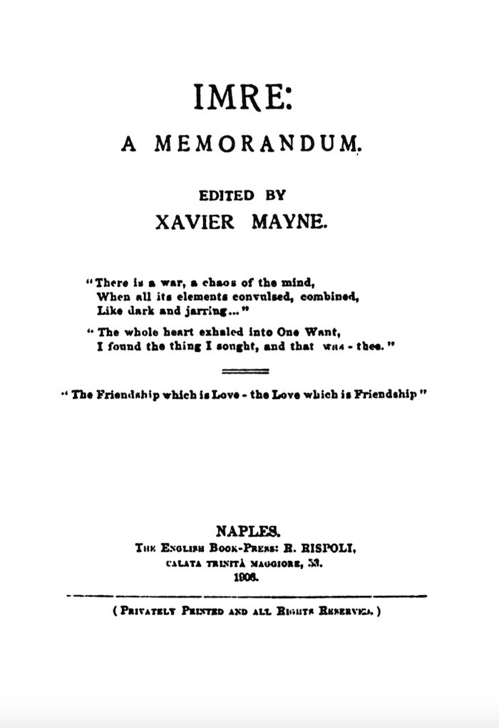 Imre: A Memorandum cover