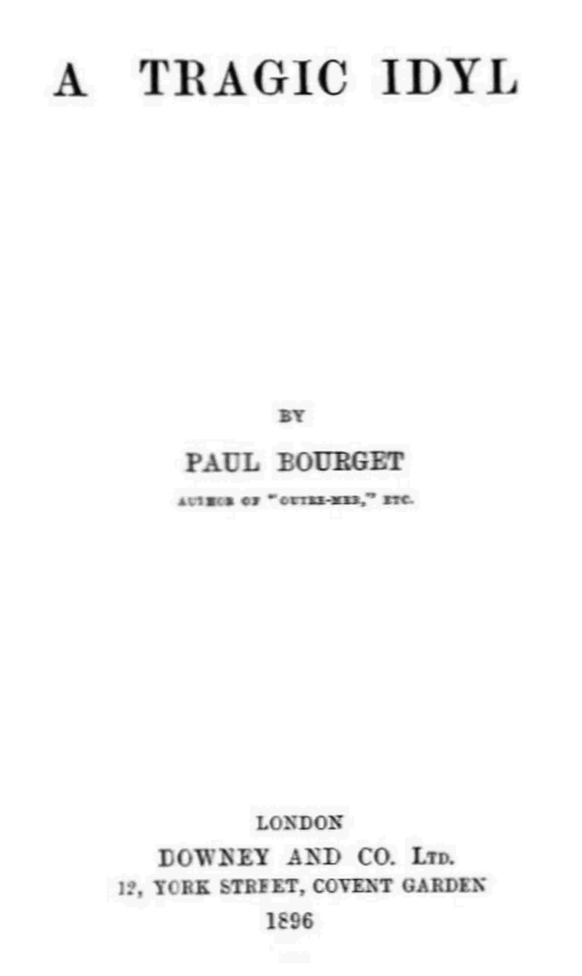 A Tragic Idyl cover