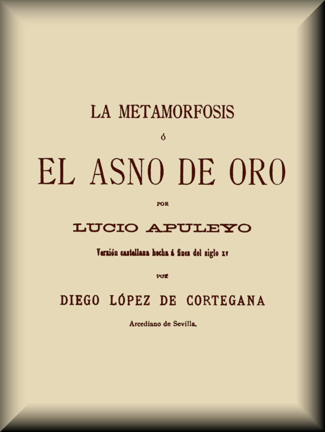 La metamorfosis, o, El asno de oro cover