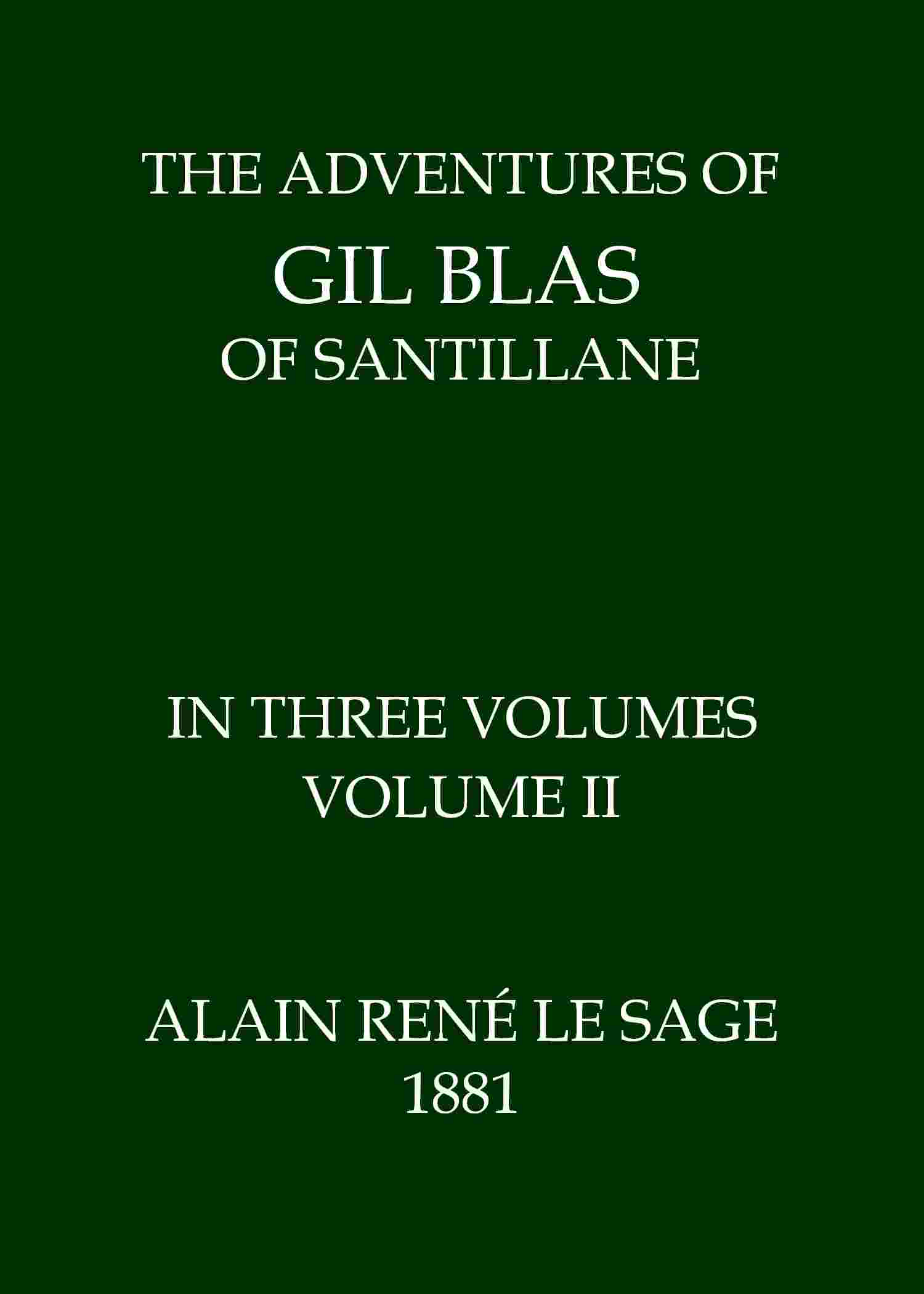 The Adventures of Gil Blas of Santillane, Volume 2 (of 3) cover