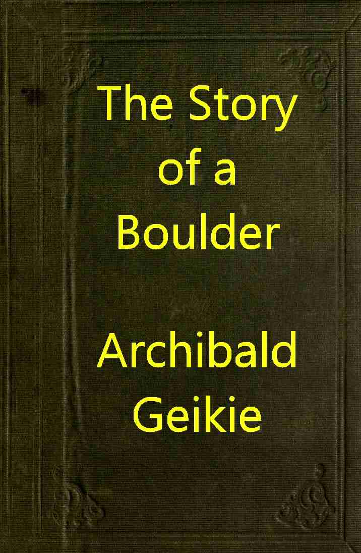 The Story of a Boulder; or, Gleanings from the Note-book of a Field Geologist cover