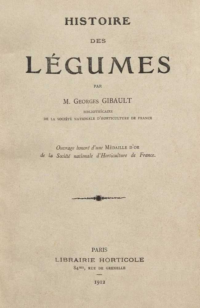 Histoire des légumes cover