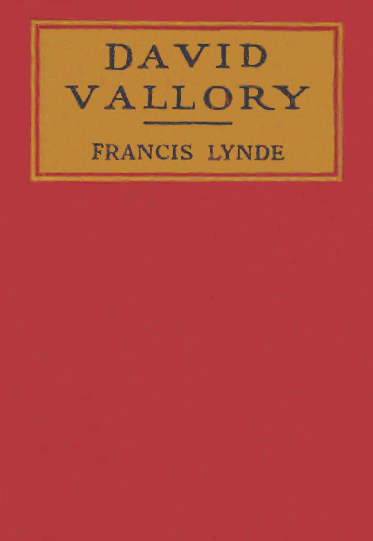 David Vallory cover