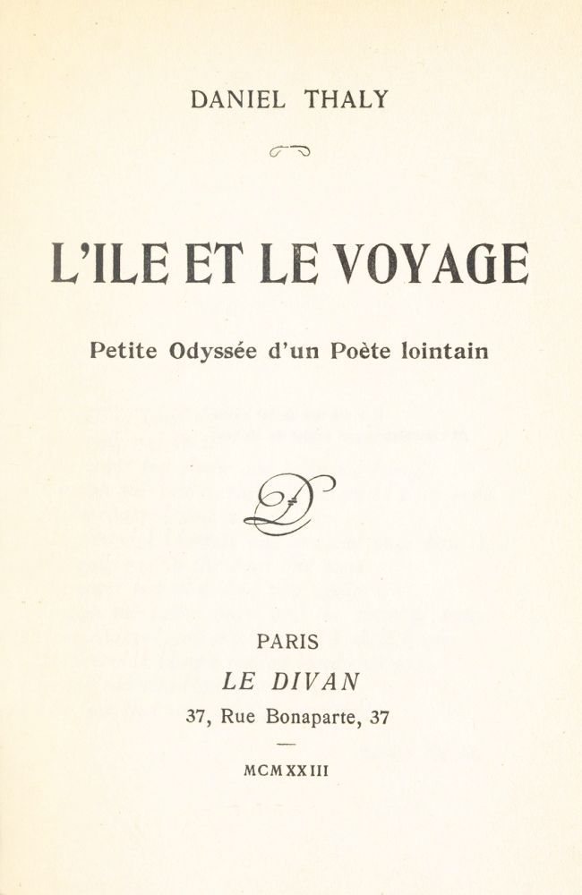 L'Ile et le voyage: petite odyssée d'un poète lointain cover