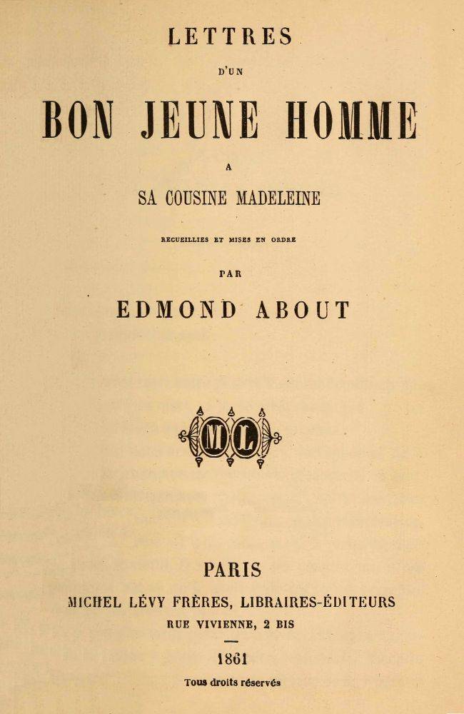 Lettres d'un bon jeune homme à sa cousine Madeleine cover