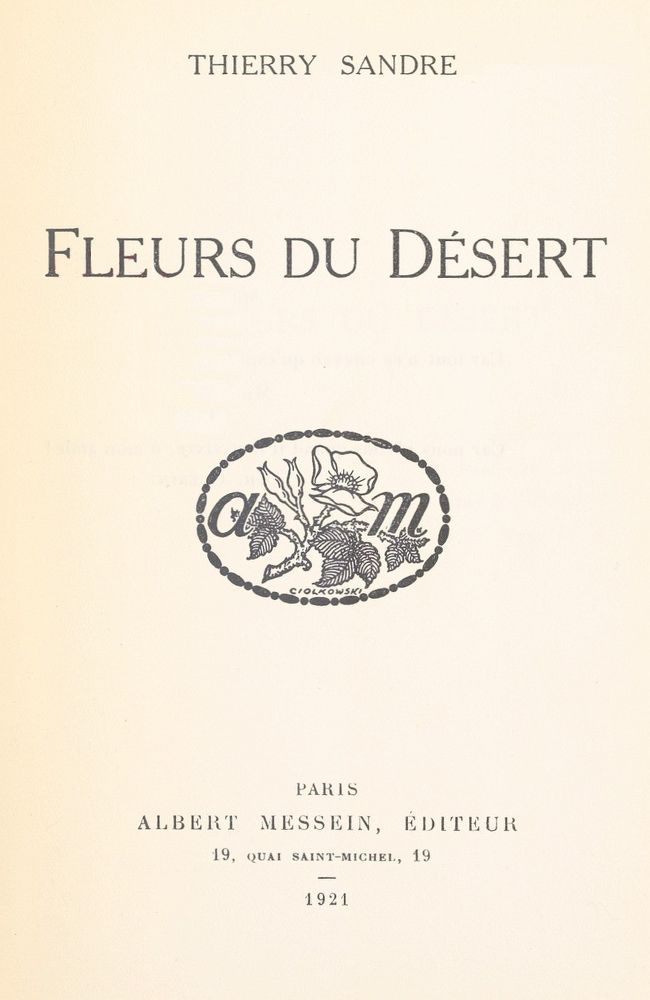 Fleurs du désert cover
