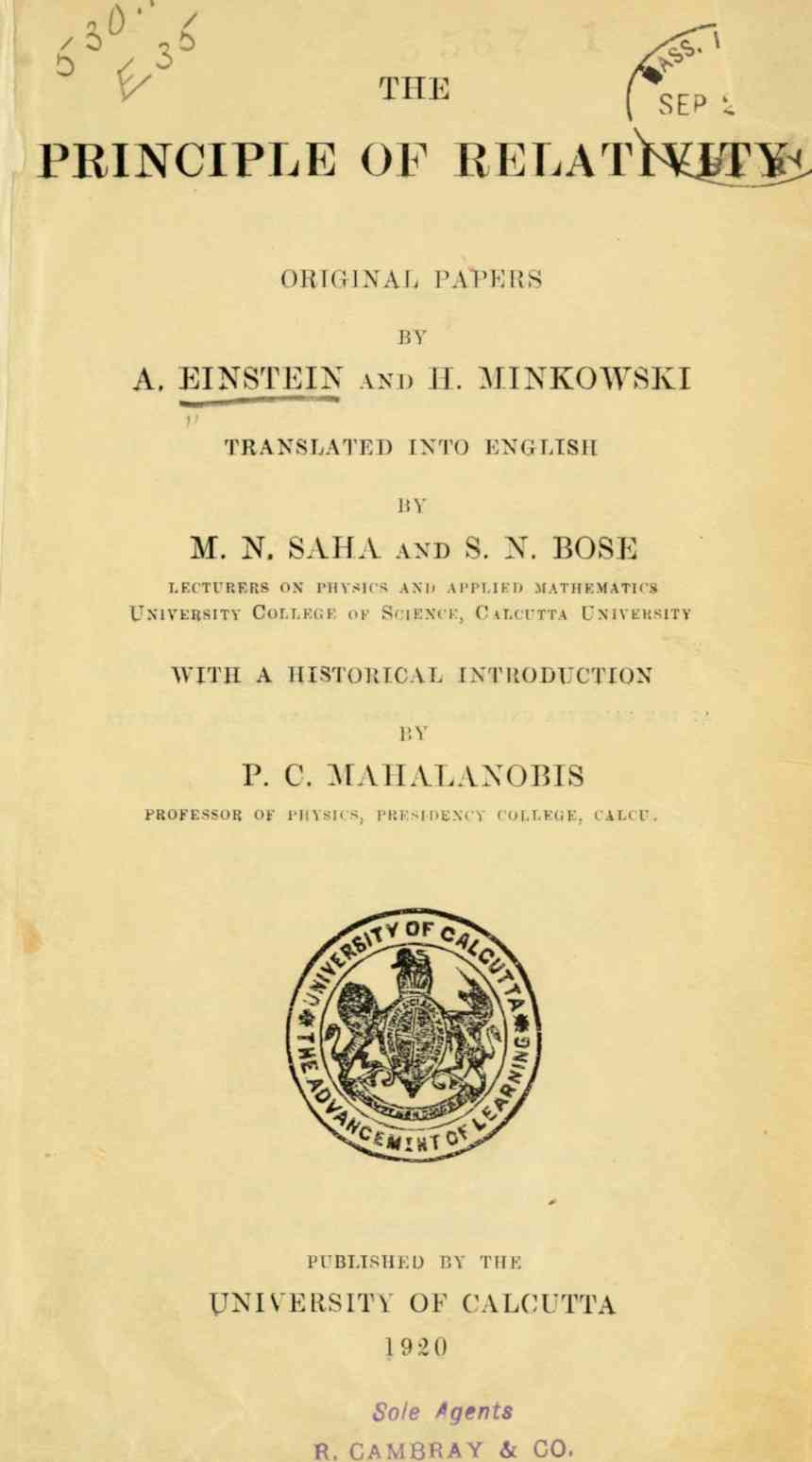 The Principle of Relativity cover
