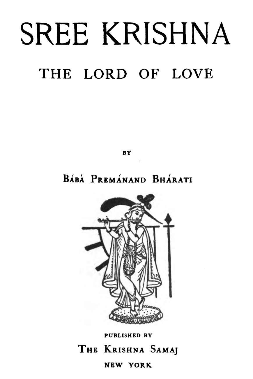 Sree Krishna, the Lord of Love cover