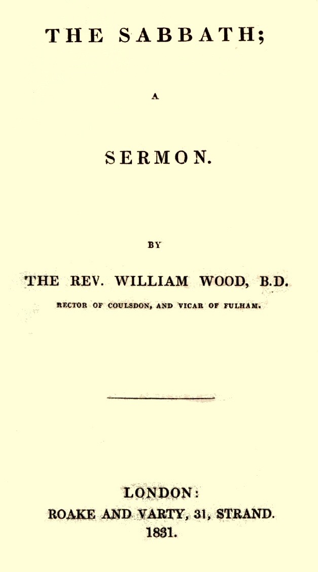 The Sabbath: A Sermon cover