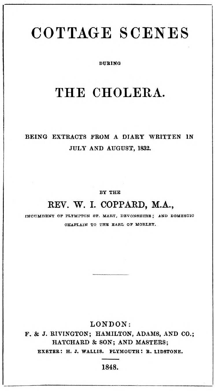 Cottage scenes during the cholera cover
