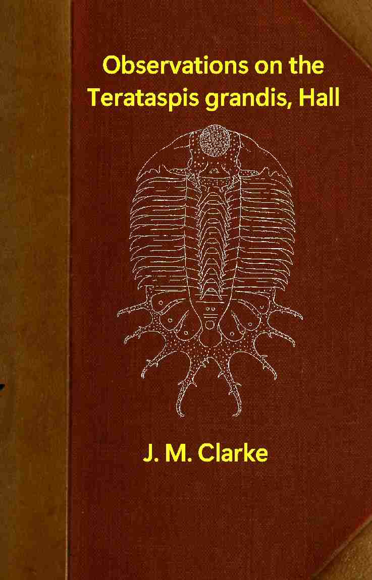 Observations on the Terataspis grandis, Hall, the largest known trilobite cover