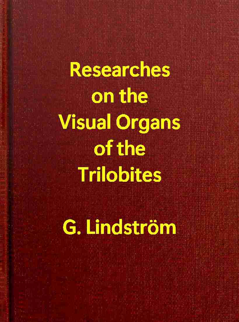 Researches on the Visual Organs of the Trilobites cover