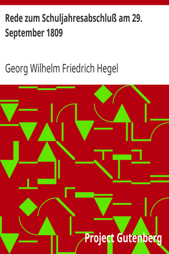 Rede zum Schuljahresabschluß am 29. September 1809 cover