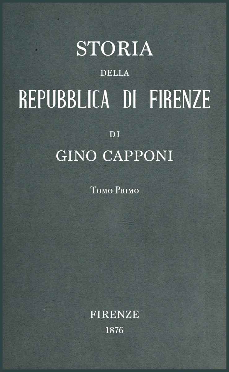 Storia della Repubblica di Firenze v. 1/3 cover