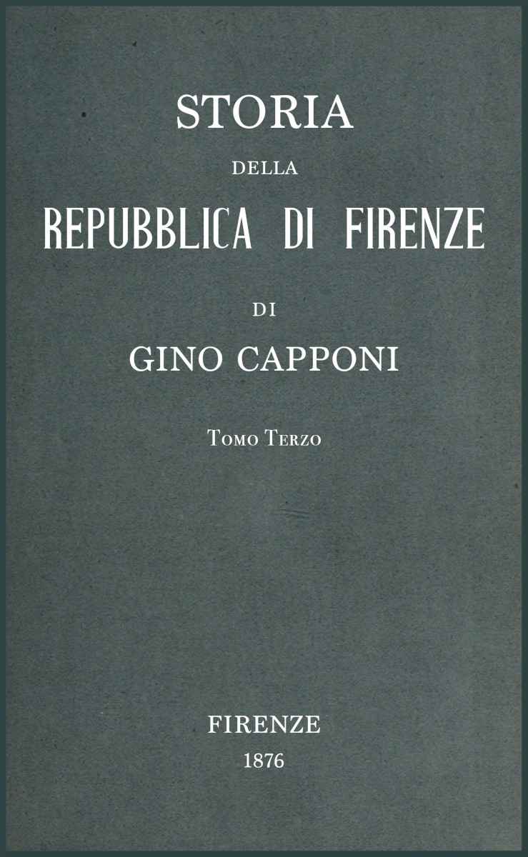 Storia della Repubblica di Firenze v. 3/3 cover