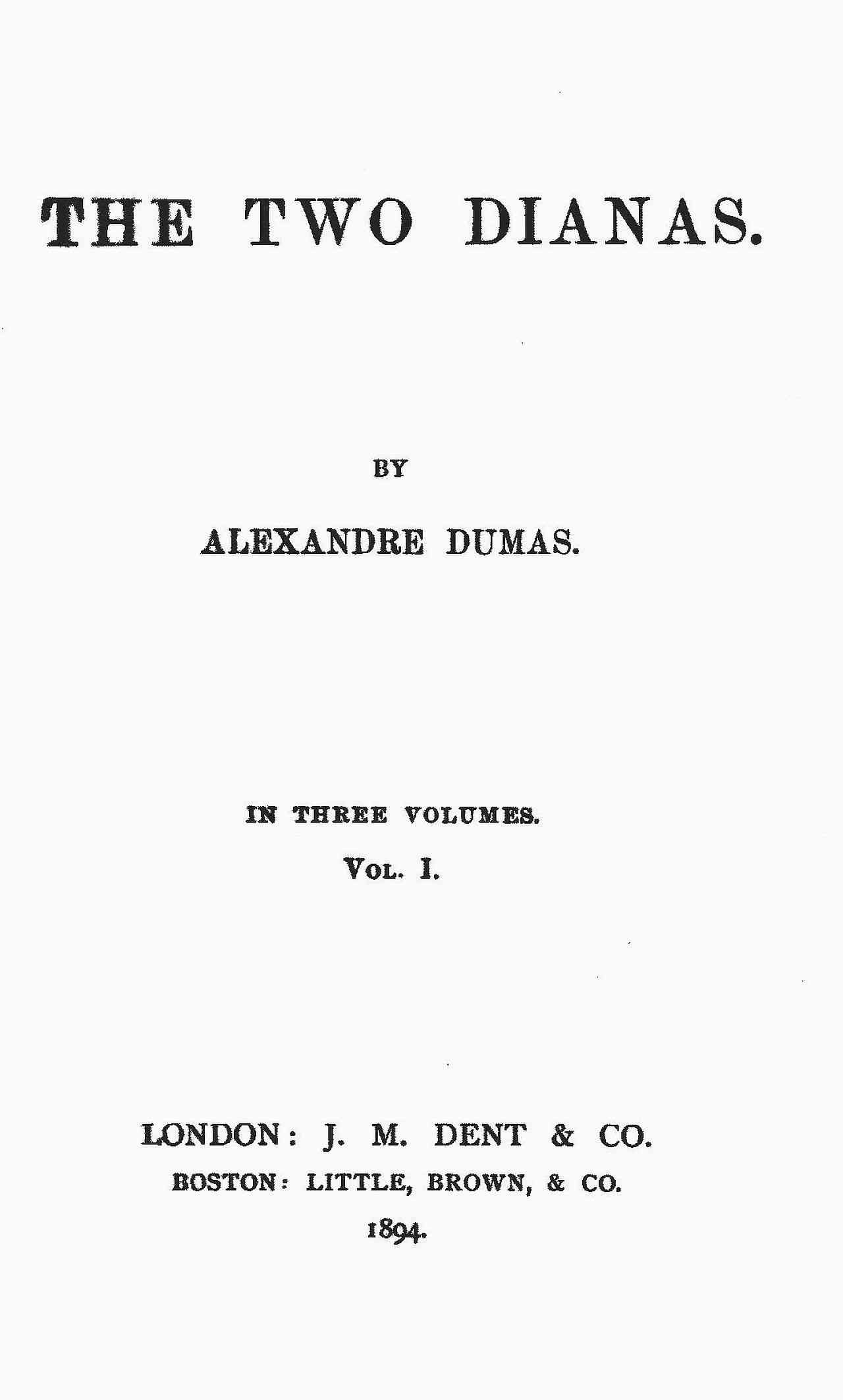 The Two Dianas, Volume 1 (of 3) cover