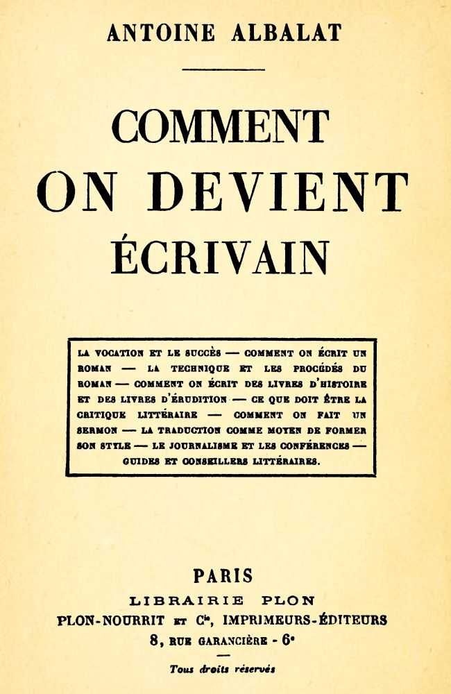 Comment on devient écrivain cover