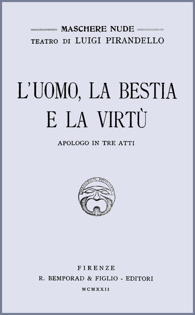 L'uomo, la bestia e la virtù cover