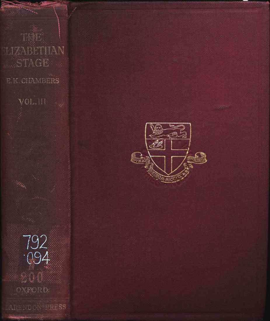 The Elizabethan Stage, Vol. 3 cover