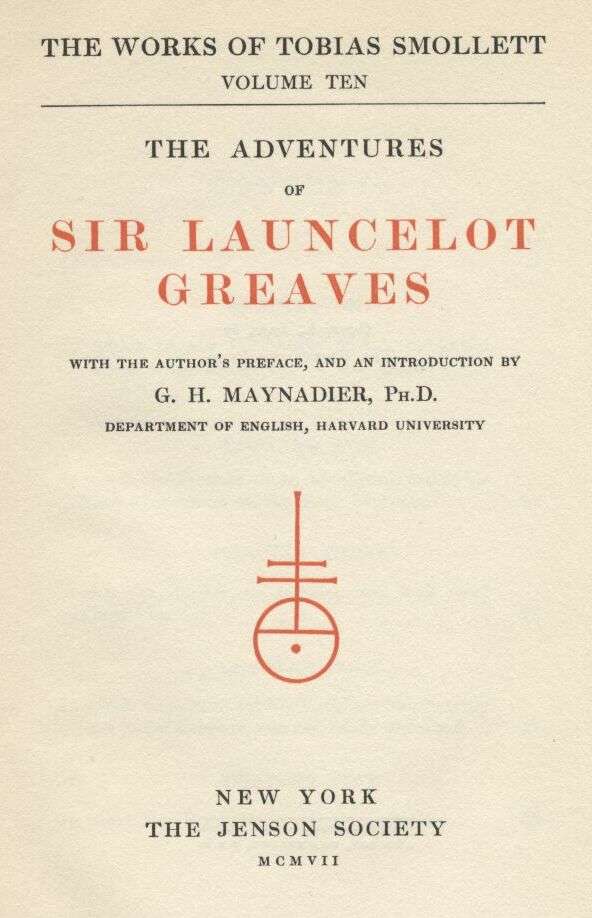The Adventures of Sir Launcelot Greaves cover