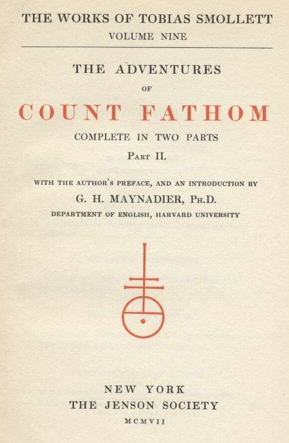 The Adventures of Ferdinand Count Fathom — Volume 02 cover