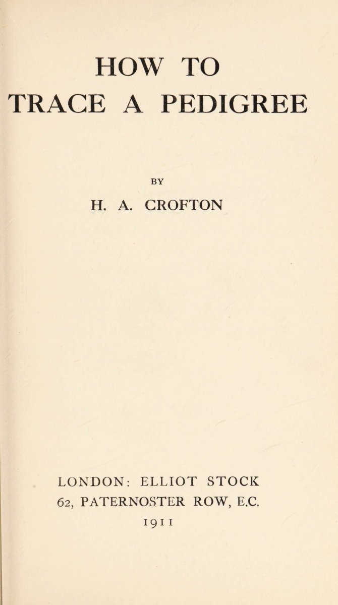 How to Trace a Pedigree cover