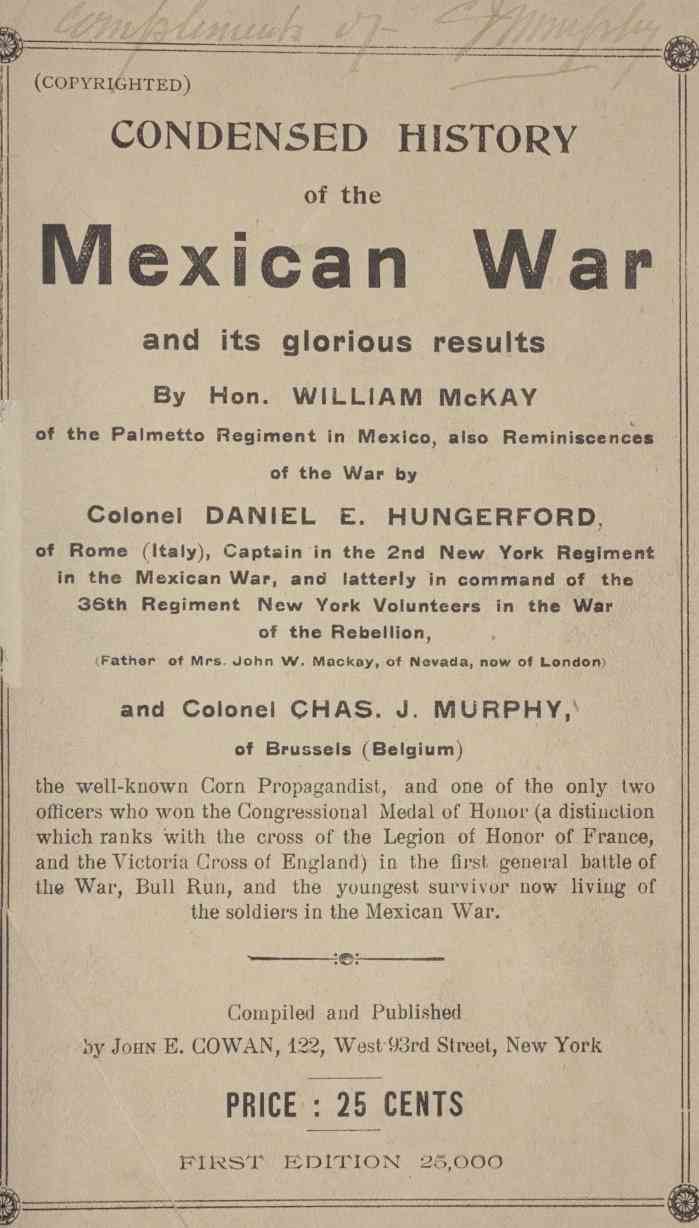 Condensed History of the Mexican War and Its Glorious Results cover