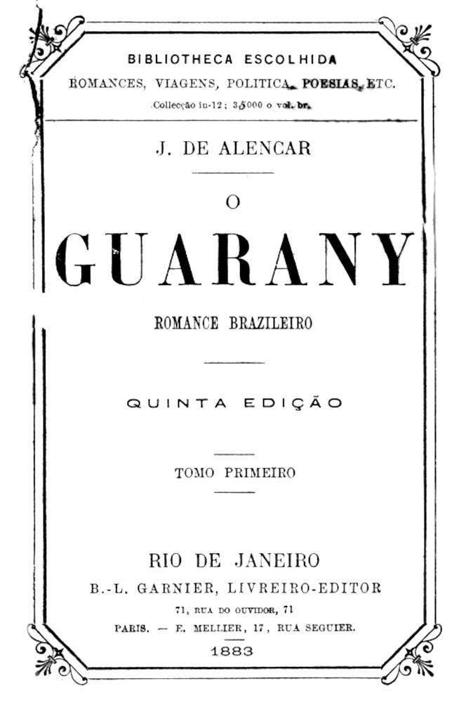 O Guarany: romance brazileiro, Vol. 1 (of 2) cover