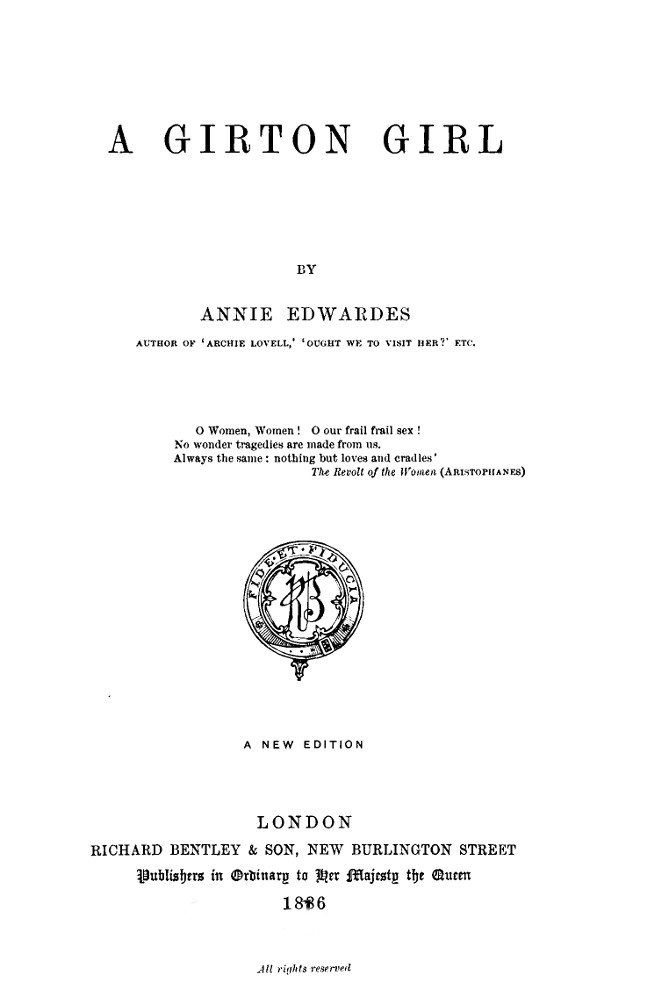 A Girton Girl cover