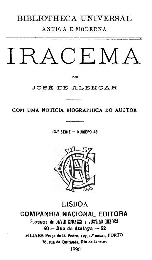 Iracema / com uma noticia biographica do auctor cover