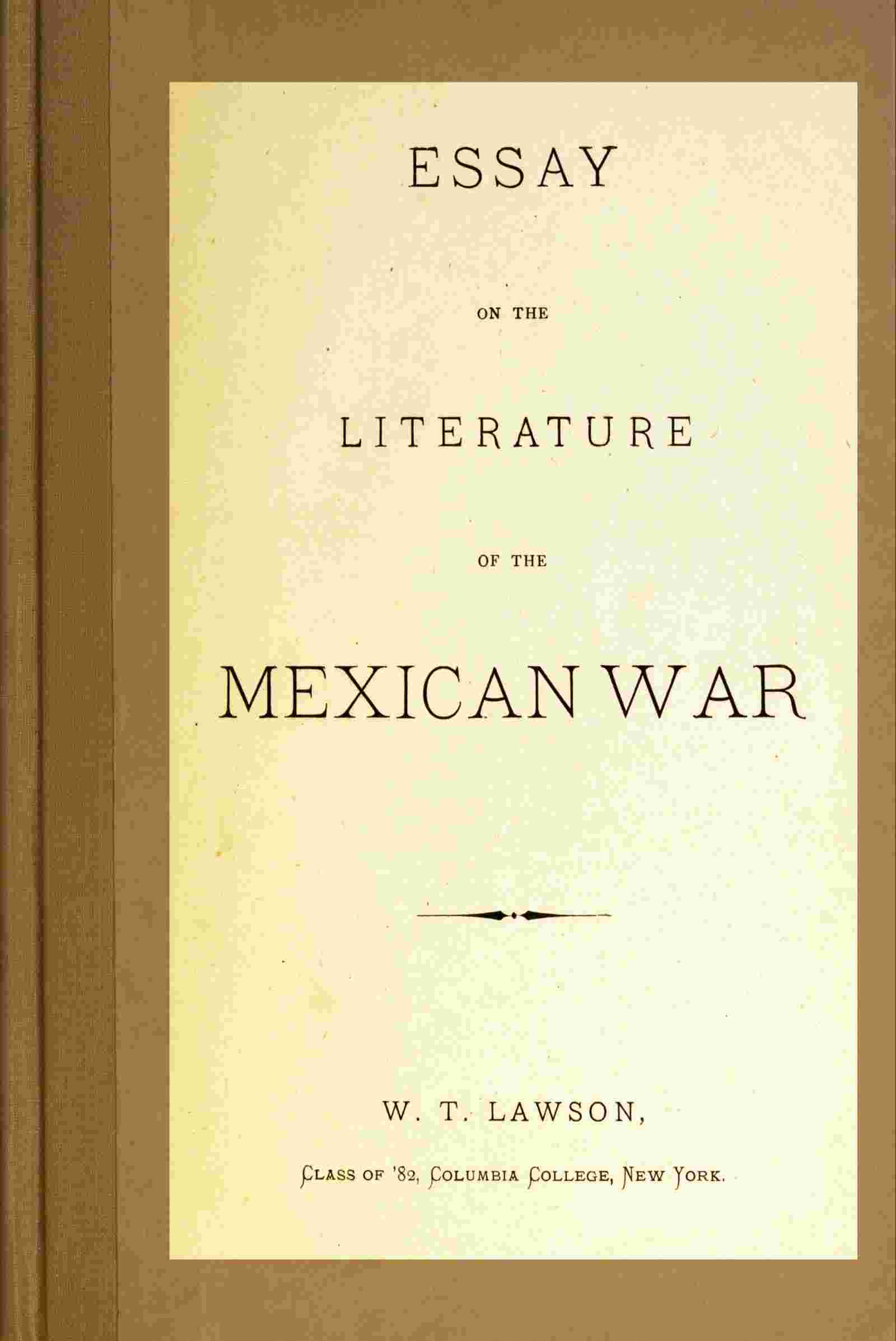 Essay on the Literature of the Mexican War cover