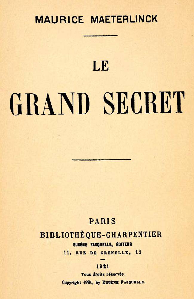 Le grand secret cover