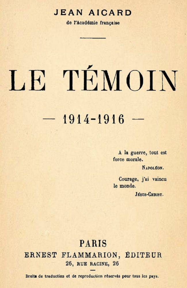 Le Témoin: 1914-1916 cover