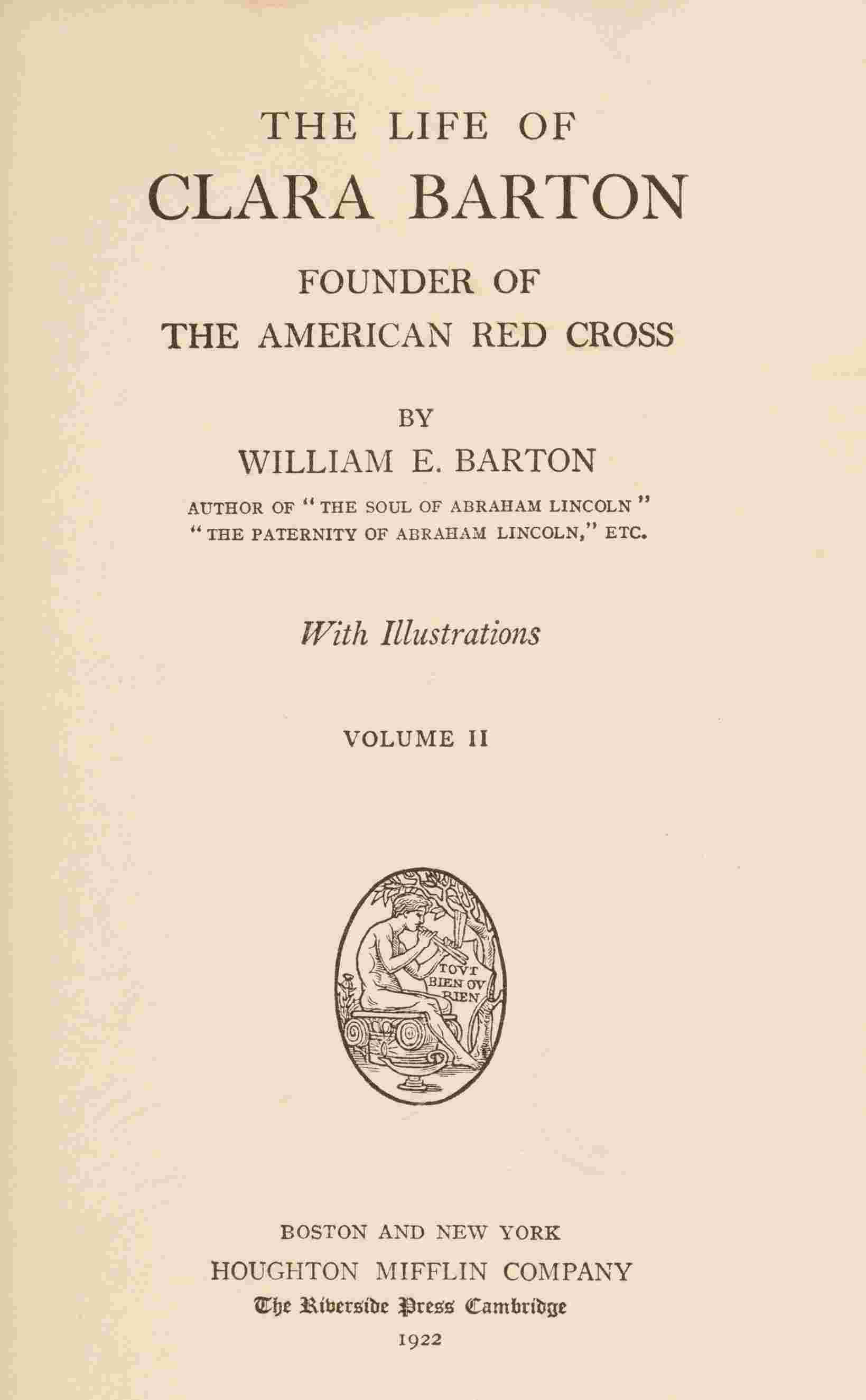 The Life of Clara Barton, Founder of the American Red Cross (Vol. 2 of 2) cover