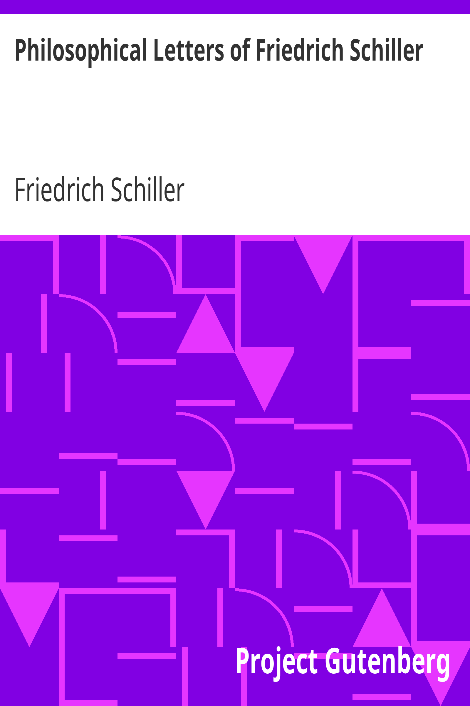 Philosophical Letters of Friedrich Schiller cover