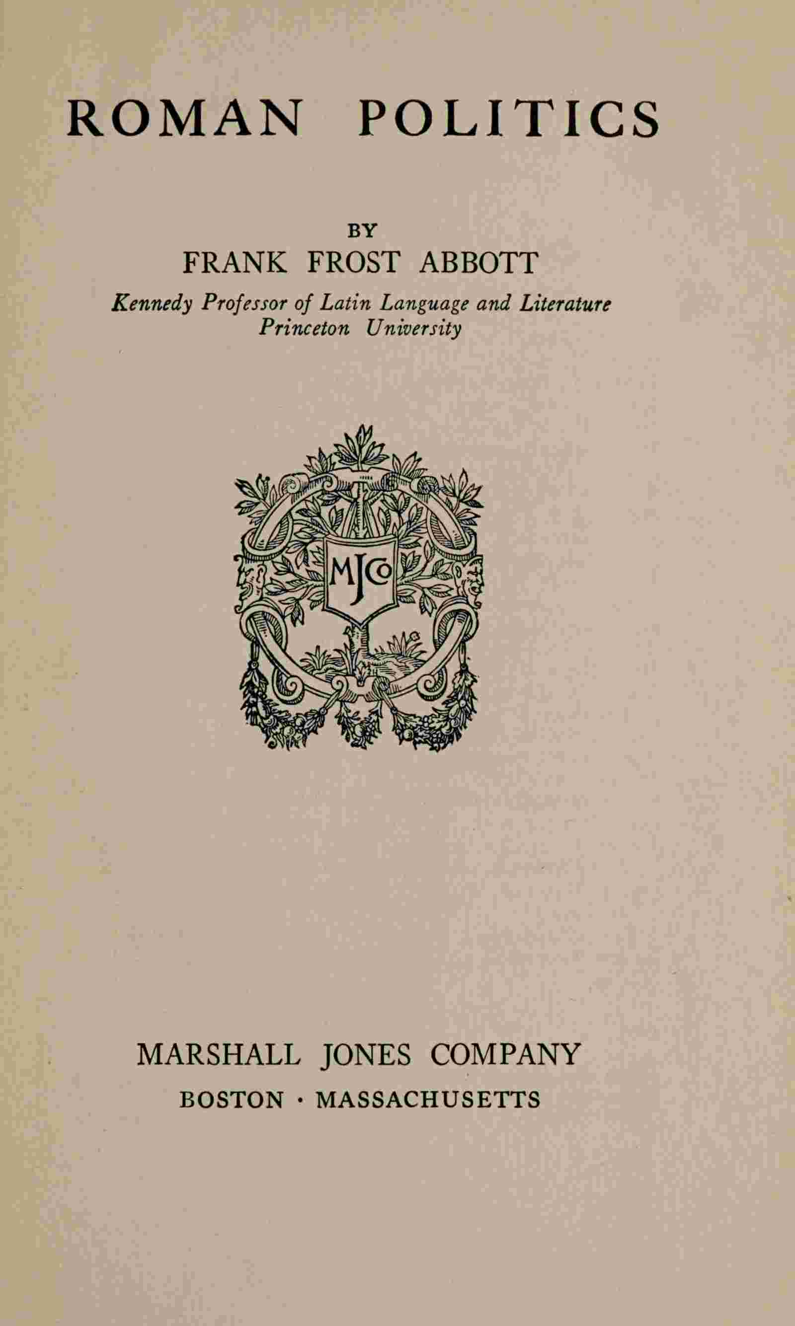 Roman politics cover