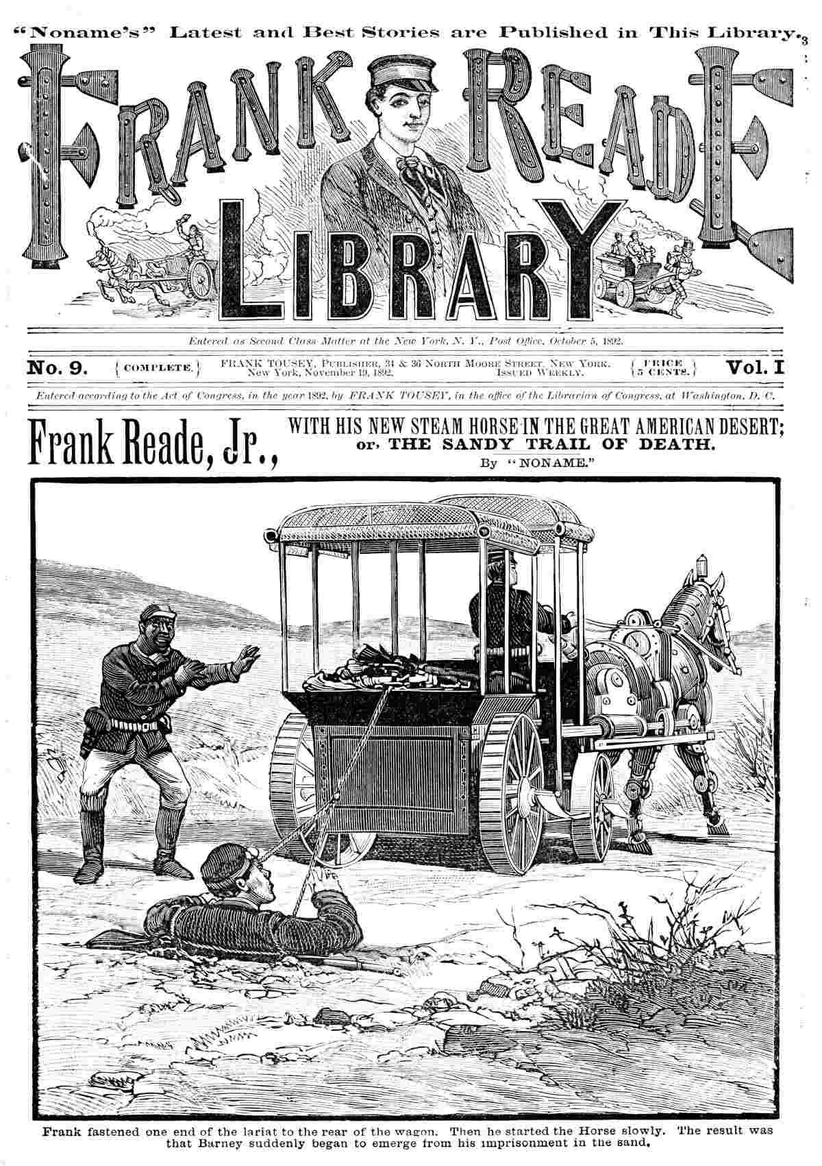 Frank Reade, Jr., with his new steam horse in the great American desert / or, The sandy trail of death cover