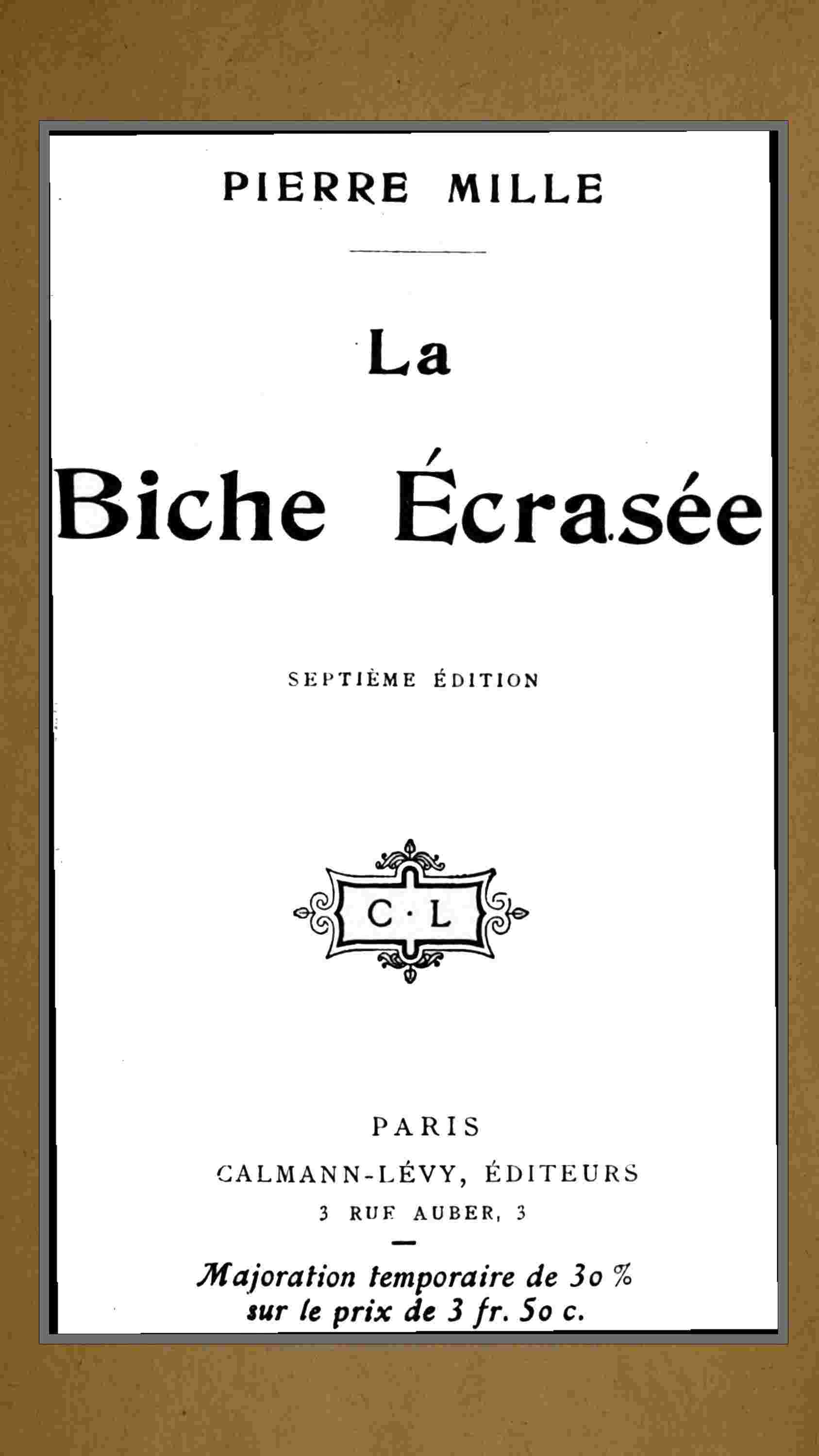 La biche écrasée cover