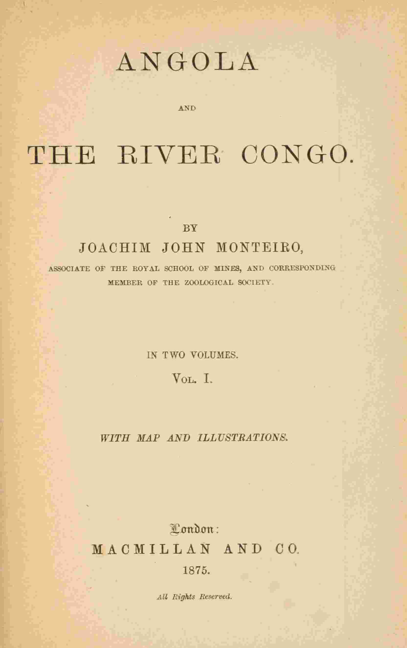 Angola and the River Congo, vol. 1 cover