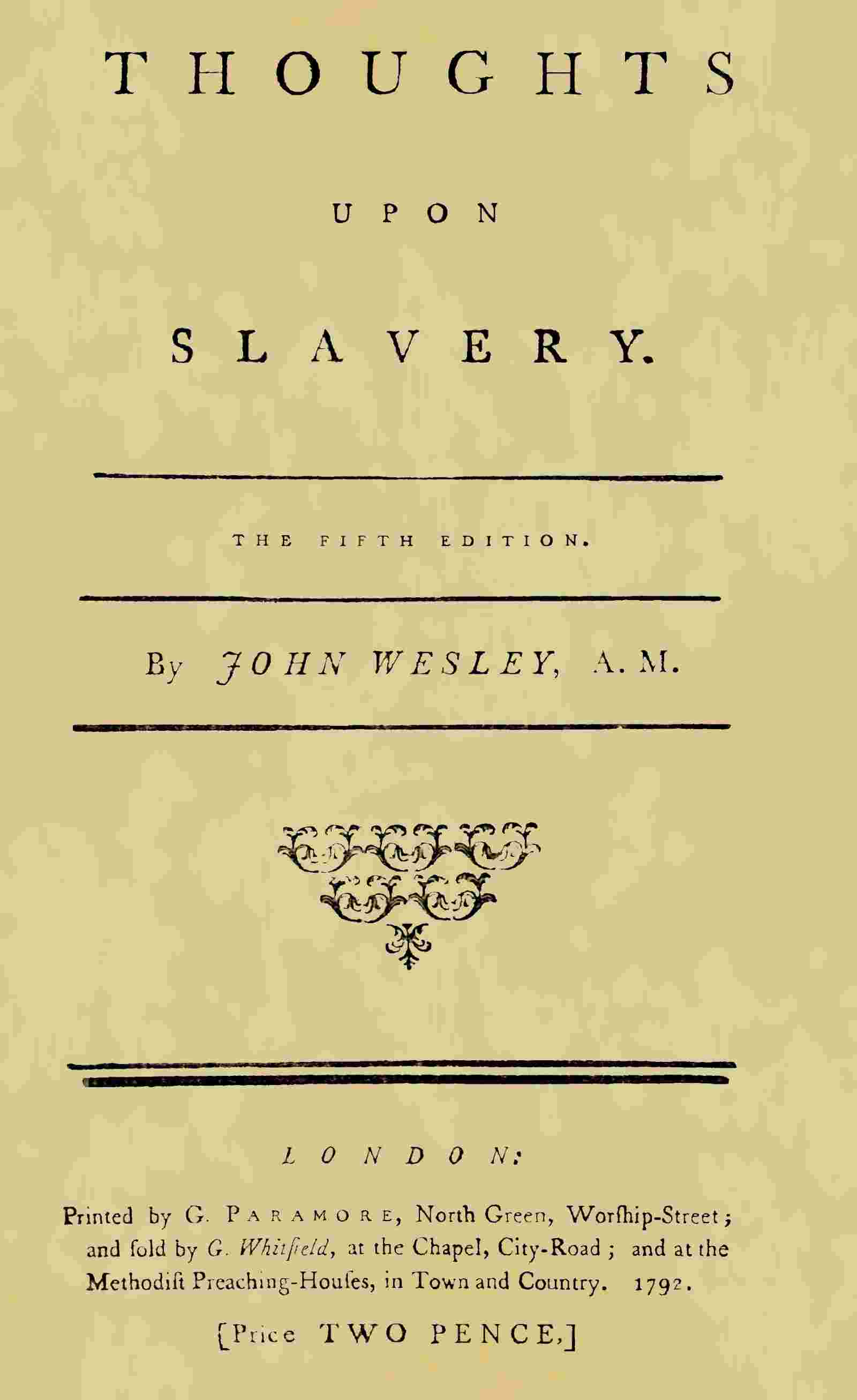 Thoughts upon slavery cover