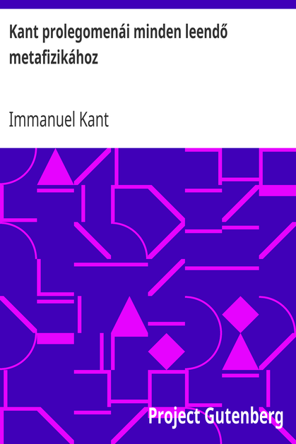 Kant prolegomenái minden leendő metafizikához cover