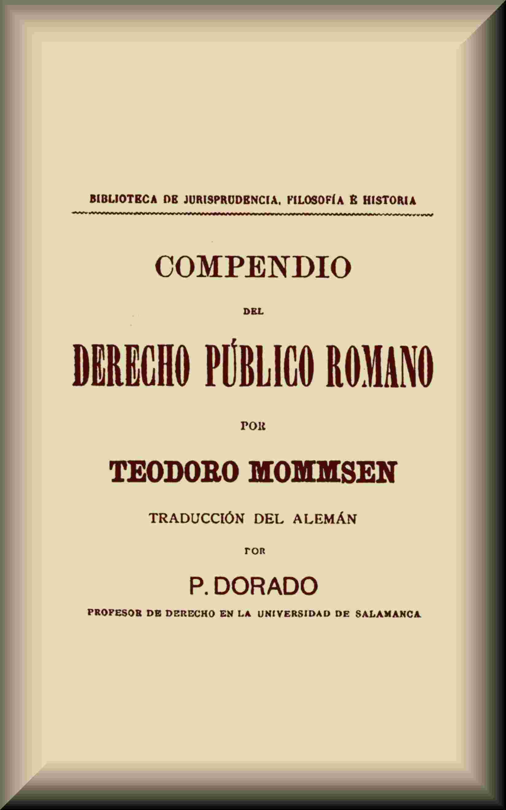 Compendio del derecho público romano cover
