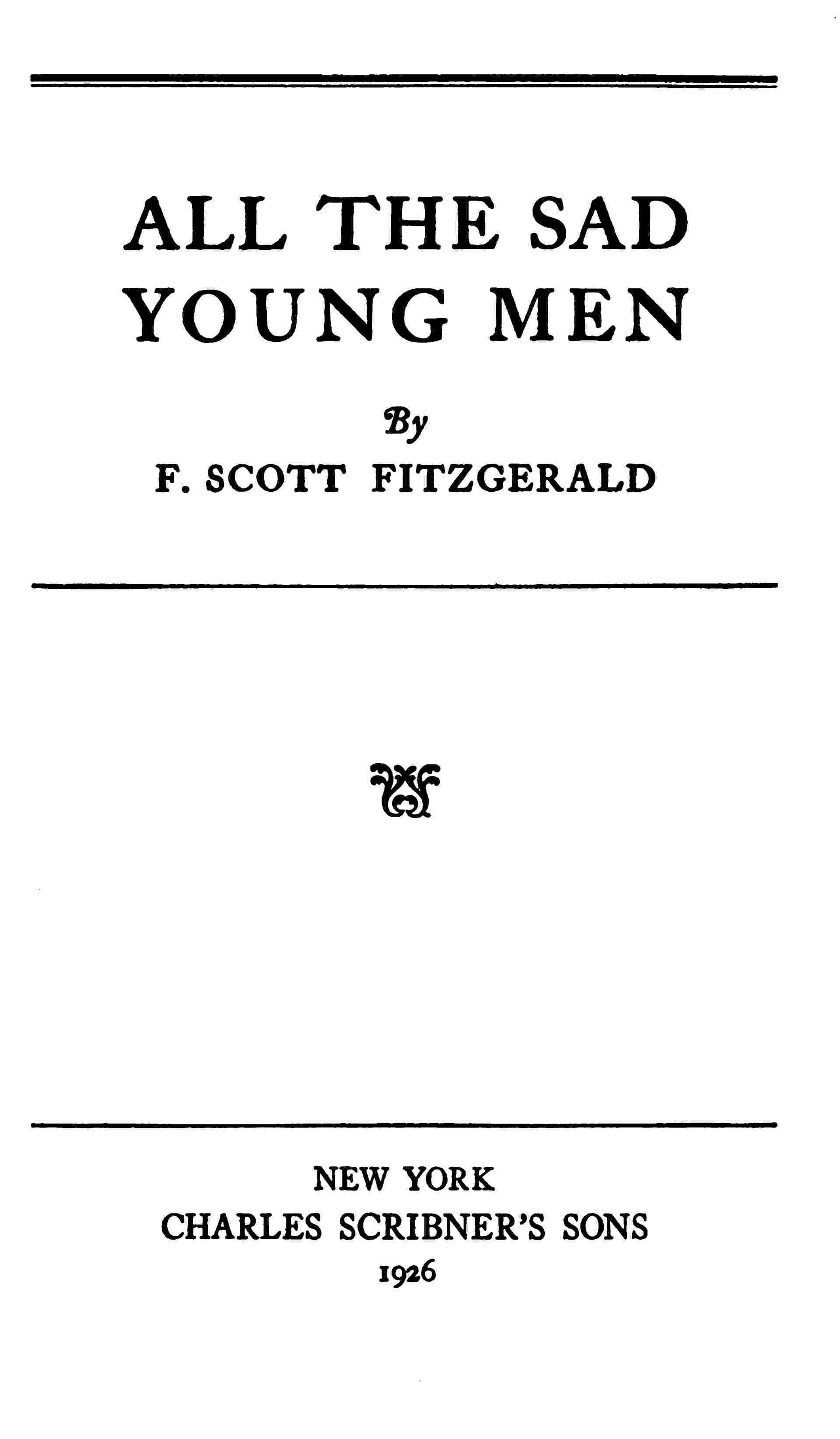 All the Sad Young Men cover