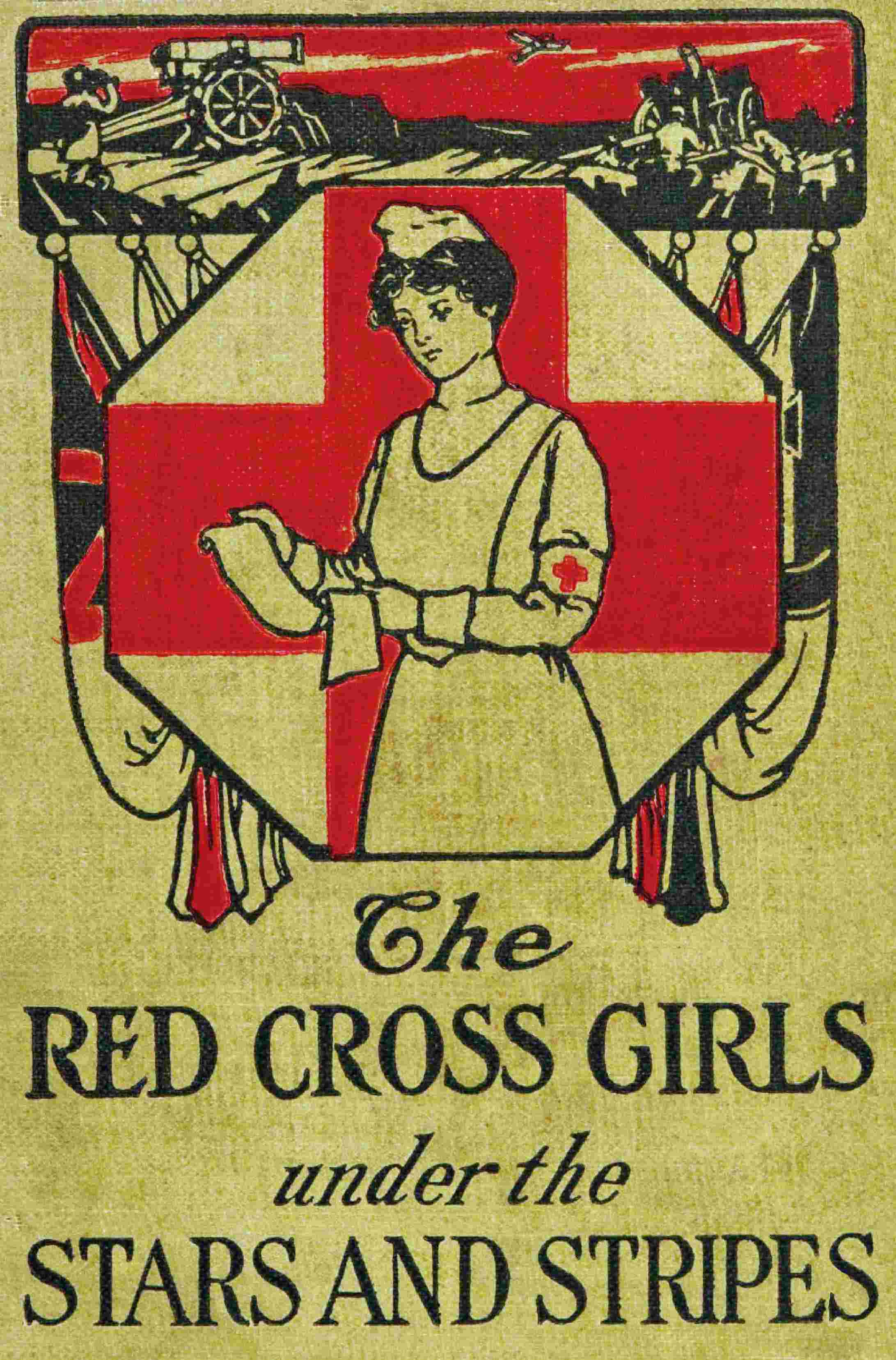 The Red Cross girls with the Stars and Stripes cover