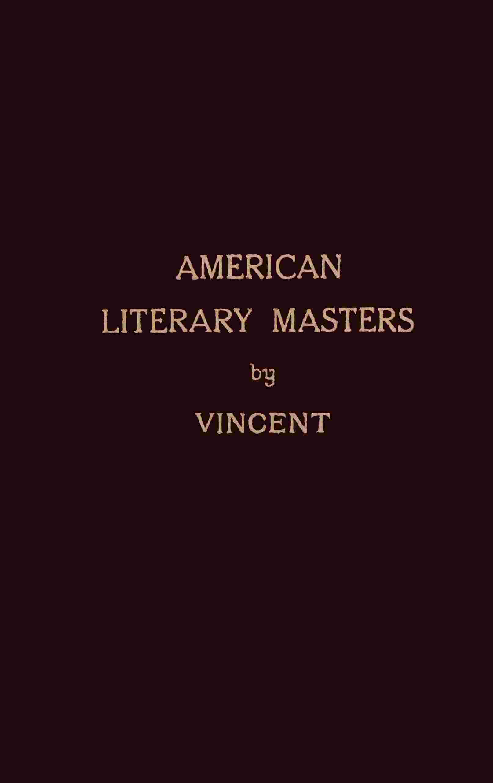 American literary masters cover