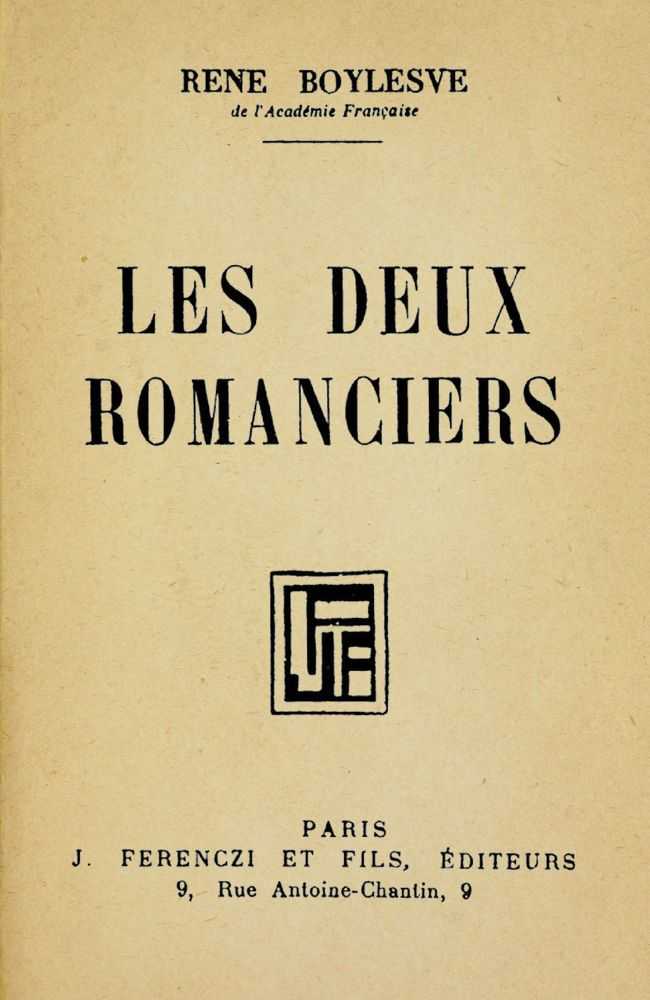 Les deux romanciers cover