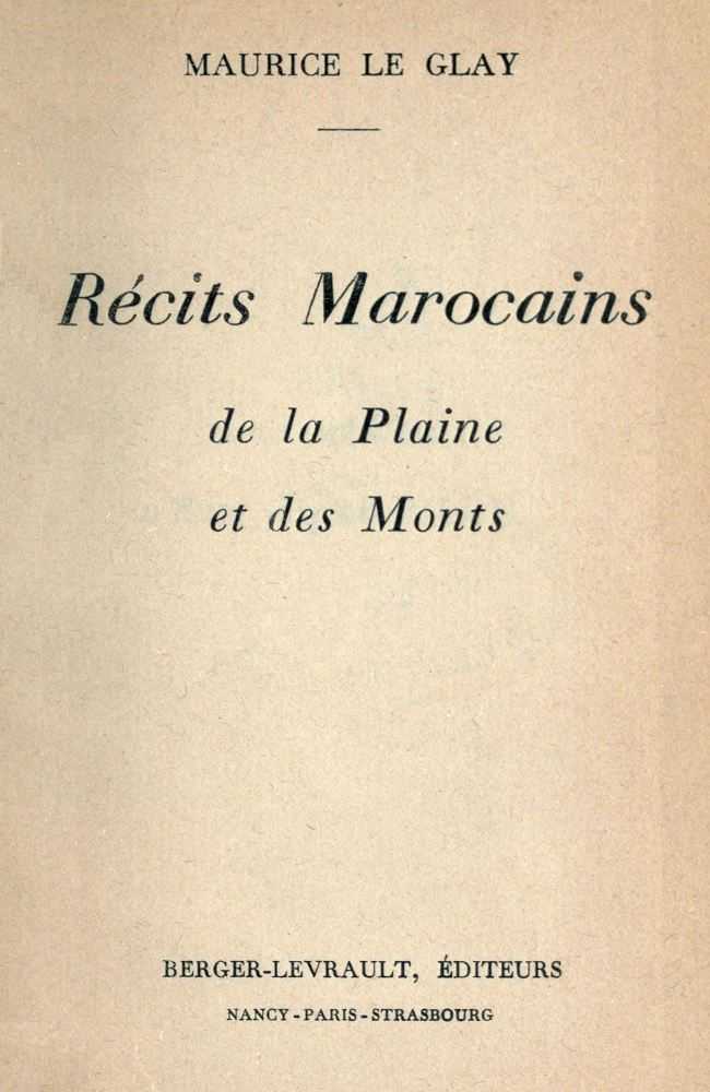 Récits marocains de la plaine et des monts cover