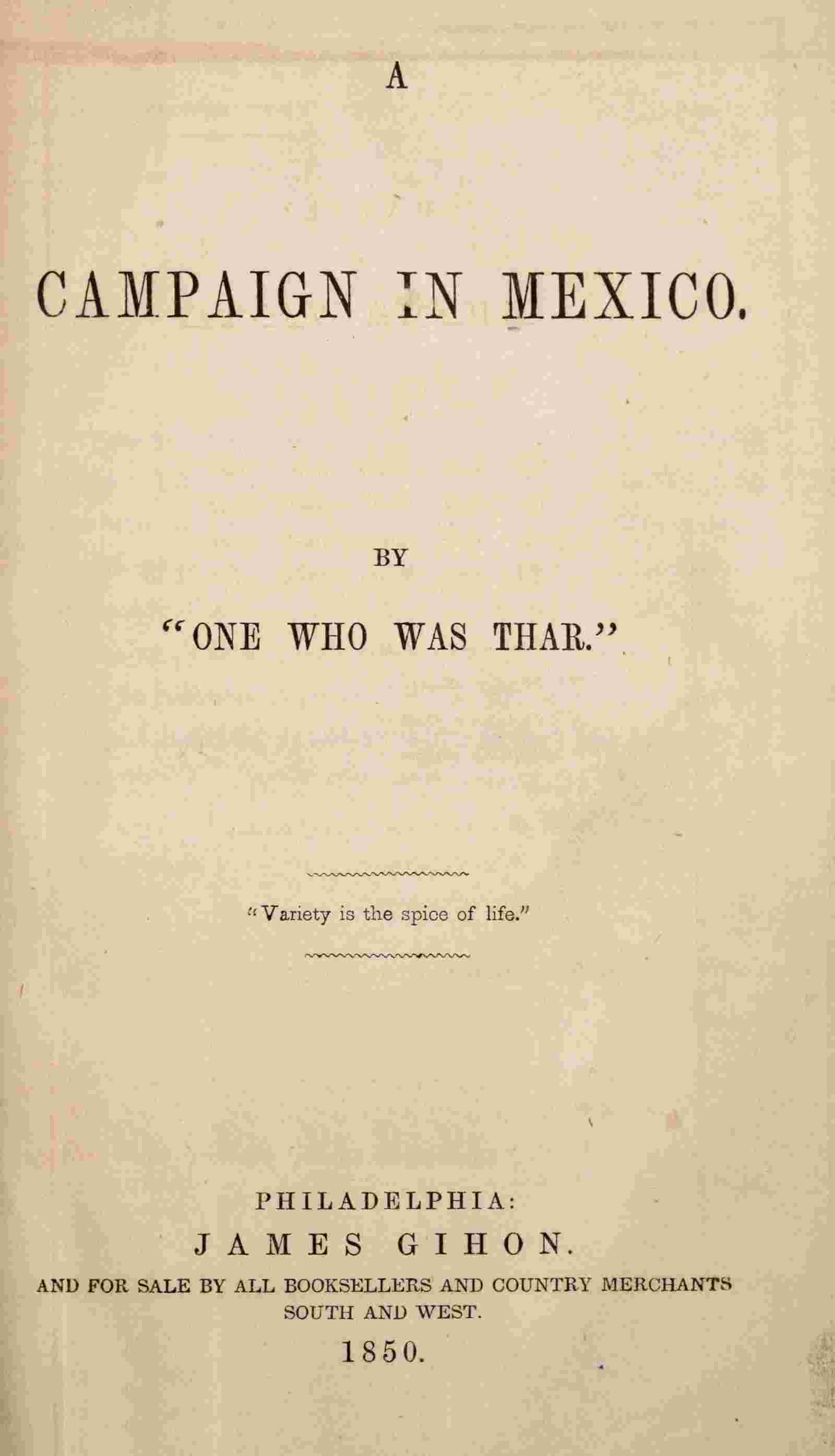 A campaign in Mexico cover