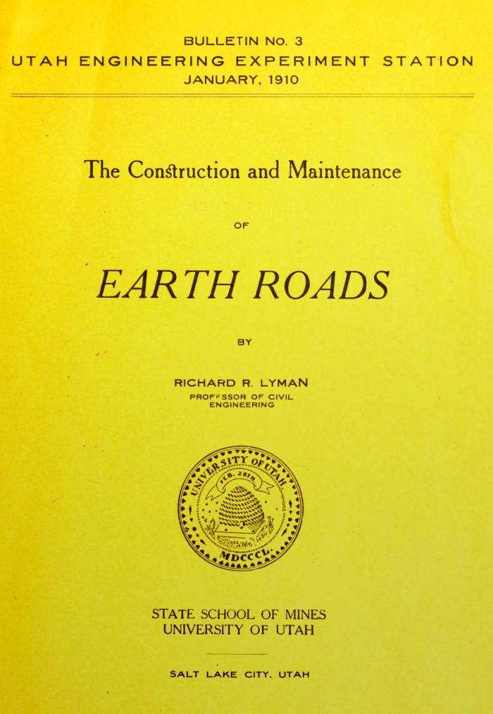 The construction and maintenance of earth roads cover