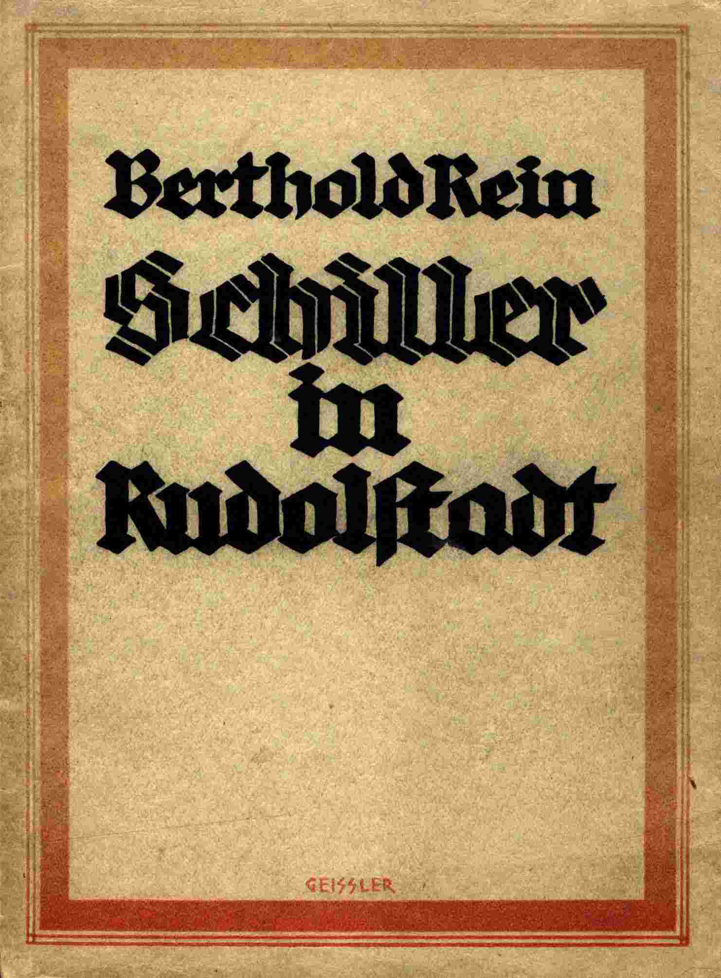 Schiller in Rudolstadt cover